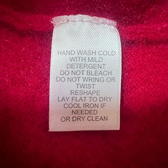 Privé 100% Cashmere Sweater Red Mock Neck Pullover Women’s Size Large - Picture 4 of 4